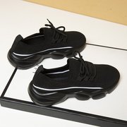 飞织镂空网面透气运动鞋，女春夏季2022韩版百搭学生休闲跑步鞋