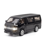 1 32黑白色海狮商务汽车面包车模型车门能打开儿童合金回力玩具车
