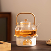 温茶壶日式蜡烛台温茶炉玻璃，茶壶加热底座泡茶花，壶保温煮茶器家用