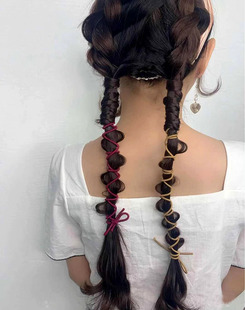 日韩系杂志款编发造型，头绳子绑头发带长发绳，ins简约扎马尾头饰女