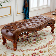 床尾凳欧式实木雕花沙发凳美式轻奢长床榻卧室床前凳换鞋凳贵妃榻