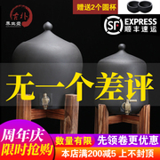 台湾火山石储水罐带水龙头陶瓷，净化储水器粗陶家用水桶过滤储水缸