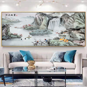 现代中式江山如画山水画十字绣线绣客厅家用大气风景精准满绣棉线