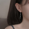 s925纯银波浪线条耳环女法式复古长款流苏耳坠，超仙气质显脸瘦耳饰