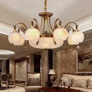 轻奢 西班牙真云石灯吊灯欧式客厅餐厅卧室全铜美式灯具豪华