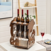 楠竹红酒置物架壁挂式酒架家用葡萄酒架现代简约实木餐厅吧台杯架