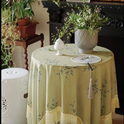新中式竹子图案古典雅致桌，布艺复古流苏文艺台布，边几布餐桌布家用