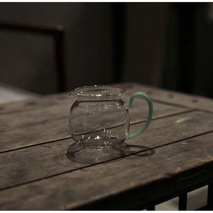 工匠家品《小钱袋》提耳茶海公道杯带把手，高硼硅高透玻璃耐热