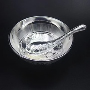 银碗筷三件套银碗银筷子家用银勺餐具送礼食用礼盒摆件