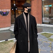 冬季毛呢大衣男中长款韩版过膝加厚呢子，外套ins潮流韩系风衣呢料