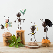 创意蚂蚁铁艺摆设可爱小摆件，家居装饰品儿童，房时尚电视柜桌面摆件