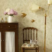 北欧田园卧室环保纯纸简美客厅沙发法式刺绣，风格卧室背景墙纸壁纸