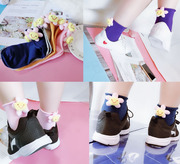 日系棉袜子女短袜可爱韩版卡通，太阳花立体袜学院，风个性百搭成人袜