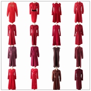 八折日本制vintage中古着尖货，娃娃款红色系复古羊毛，连衣裙洋装91