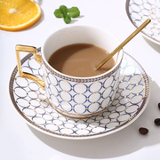 北欧式简约咖啡杯套装家用陶瓷带勺碟下午茶具小奢华创意花茶杯子
