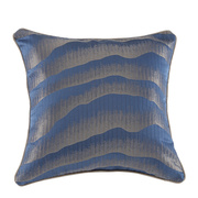 现代新中式软装简约沙发样板房深蓝色白色山纹抽象肌理靠垫羽绒芯