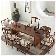 新中式客厅带茶盘实木茶桌，家用功夫茶桌椅，组合茶室接待仿古茶台