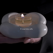 《四季幸运》奶油陶瓷氛围感香薰蜡烛摆件托盘ins风家用茶蜡烛台