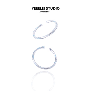 yeeelei细款!纯银，s925侵蚀海域系列戒指原创小众，设计感指环礼物