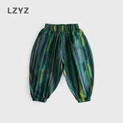 LZYZ童装儿童裤子男童牛仔裤薄款宽松休闲裤夏季中小童夏装个性潮