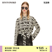 iiiviviniko春夏“环保天丝面料，”印花衬衫女m210413121a