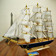 厂50cm大号实木帆船模型摆件 送老师同学生日 一帆风顺寓意销