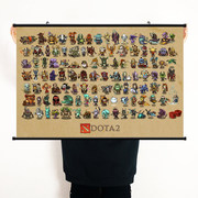 dota2游戏周边海报装饰画 冥魂大帝风行者莉娜布质防水卷轴画墙画