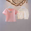 洋气女童装0女宝宝夏装套装1-3岁婴儿衣服夏季T恤短裤纯棉两件套2