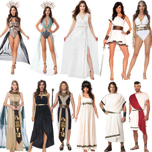 万圣节服装法老艳后罗马女神希腊女王埃及长裙，亲子装希腊罗马服装