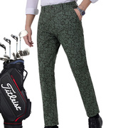 高尔夫球裤男长裤花色印花中腰直筒裤弹力，透气大码golf球裤男长裤