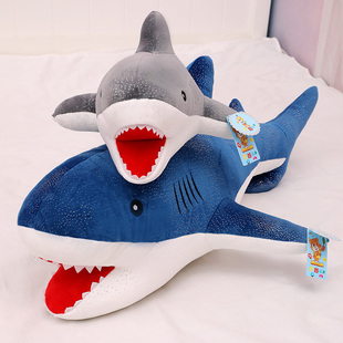创意鲨鱼公仔可爱大白鲨毛绒玩具睡觉软抱枕男生床上玩偶生日礼物