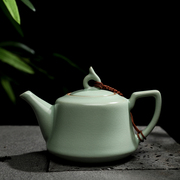 汝窑茶壶陶瓷家用小号茶器功夫，茶具中式单壶过滤内胆可养开片汝瓷