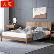 北欧实木床1.8米现代简约主卧双人床白蜡木家具，小户型家用原木风