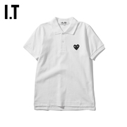 IT CDG PLAY COMME des GARCONS川久保玲女装polo衫个性爱心缝饰