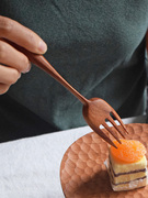 山舍丨餐叉餐勺套装木质，创意日式家用西餐，意面长柄点心水果
