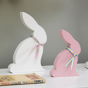 兔子摆件装饰品田园卡通北欧女孩动物儿童样板间创意家居摆设