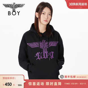 紫霞仙子boylondon冬情侣，款长袖暗紫色，肌理感连帽卫衣n04901