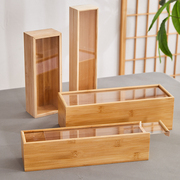 竹木盒子长方形抽拉实木，小盒子滑盖，木质复古收纳盒定制茶叶包装盒