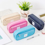 韩国文具简约风糖果色多功能笔袋翻盖笔袋文具盒分类