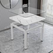 轻奢餐桌椅组合现代简约钢化玻璃四方桌子正方形，家用小户型吃饭桌