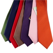 尖货出口英国真丝提花男士商务正装刺绣深蓝橙色羊毛衬8.5CM领带
