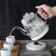 玻璃泡茶壶功夫茶长嘴烧水冲茶器煮茶壶家用开水壶，自动断电热水壶