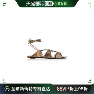 香港直邮潮奢 The Attico 女士 Renee 蟒蛇纹质感皮质凉鞋