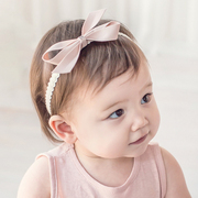 f302韩国进口女宝宝蝴蝶结发带，公主头花婴幼，儿童百天周岁摄影配饰