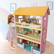 木制ins北欧风娃娃屋，玩具儿童dollhouse娃娃，房别墅小家具过家家