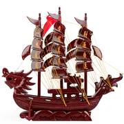 龙船模型红木工艺品一帆风顺帆船，摆件实木制仿真60cm中大号木船