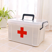 家用医药箱药收纳盒收纳箱，分层格透明手提家庭医疗箱药品小急救箱