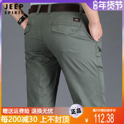 jeep男士短裤纯棉2023夏季多口袋工装五分裤，宽松休闲中裤子大码