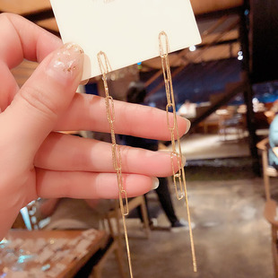 韩国东大门设计感链条流苏两戴耳环，女气质时尚个性925银针耳钉潮