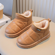 女童冬季雪地靴2023加厚保暖东北大棉靴男童，防滑中大童面包鞋